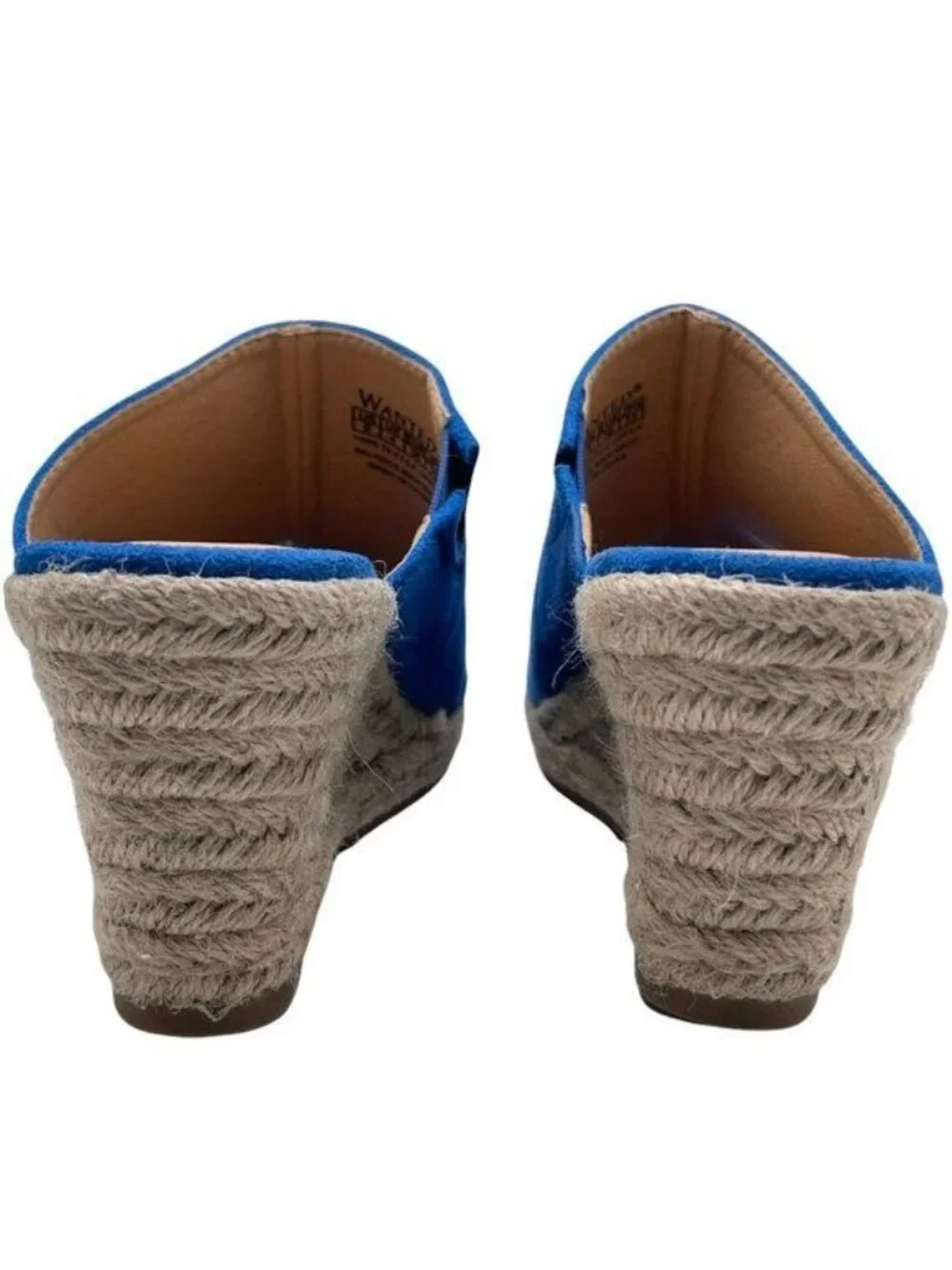 Stylish Wanted Microfiber Open Toe Slip on Wedge Sandal Espadrille Style Size 6